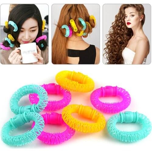 6/8Pcs Hairdress Magic Hair Curler Spiral Curls Roller Donuts Curl Hair Styling Tool Hair Accessories DIY