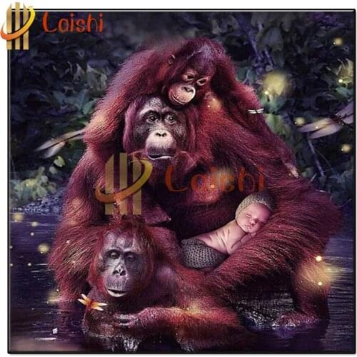 5D Diamond Painting Animal gorilla Diamond Mosaic Full Drill Square Tools Diamond Embroidery Animals Pictures Of Rhinestones Art
