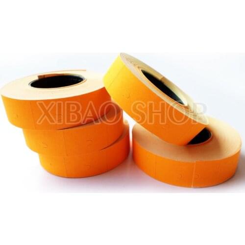 10 Rolls Price Gun Paper Tag Mark Sticker Supermarket Labels For MX-6600 New Orange Color Free Shopping