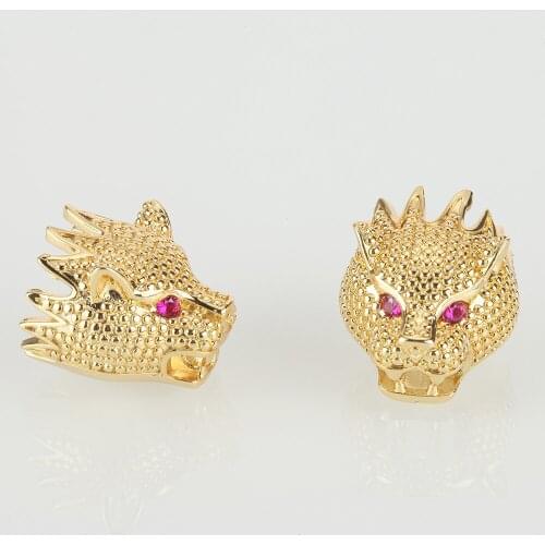 Charm Spacer Beads for Jewelry Making Supplies Gold Dragon Accessories Finding Diy BraceletCopper with CZ Wholesale Lots Bulk