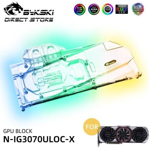 Bykski VGA Water Block Full Coverage For IGame GeForce RTX 3070 Advanced OC GPU Block PC Cooler Heatsink 5V A-RGB N-IG3070ULOC-X