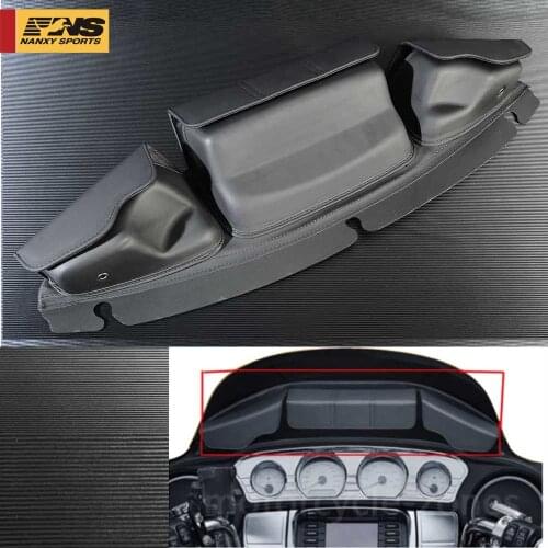 Black Batwing Fairing Wave Windshield Bag Saddle 3 Pouch Pocket BagFor Harley Touring FLHTC FLHX 2014 - 2018
