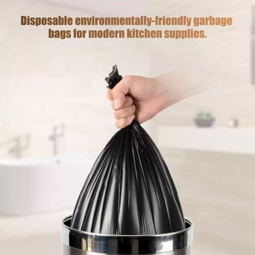 Hot 50x60 cm Black Garbage Bags Thick Trash Bags Durable Disposable Environmental Cleaning Waste Plastic Home Kitchen Tool