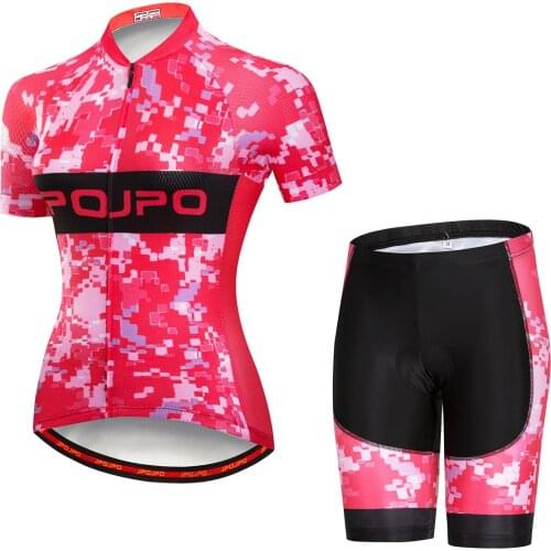 JPOJPO Women Summer Outdoor Cycling Jersey Set MTB bicycle Jersey Sets Ropa Ciclismo breathable bike Clothes