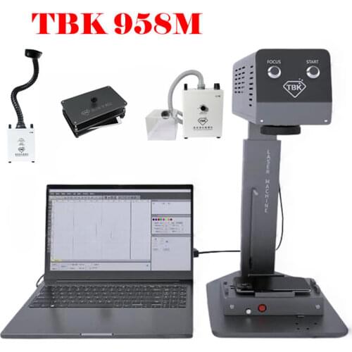 TBK 958M Auto Focus Laser Machine Iphone Back Glass Laser Removing Frame Separating 2 in 1 Engraving Machine Mold Smoke Absorb