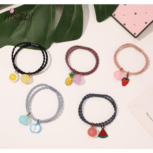 New Fashion Elastic Hair Tie Cute Strawberry Fruit Womens Rubber Band Headdress Ponytail Fashion Hair Accessoriess SY66
