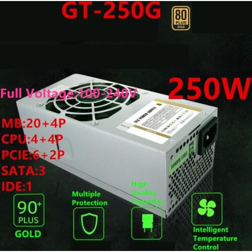 New PSU For GameMax HTPC TFX 80plus Gold 250W Power Supply GT-250G