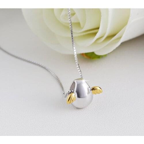 925 sterling silver necklace with angel egg gold-plated jewelry fashion hot selling accessories for lovers birthday wholesale