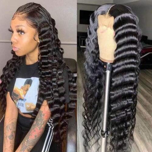 Hairmoda Curly Human Hair Wig Transparent 180 Density Wet And Wavy Lace Wig Brazilian T Part Front Wig Lace Front Human Wig