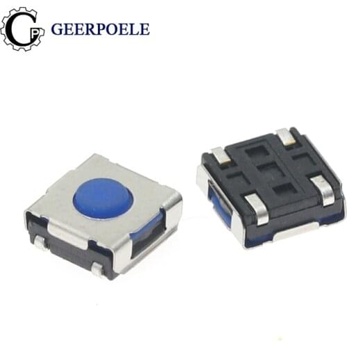 6.2*6.2*3.5H 4P Bent Foot 12V 0.05A Push Button Switch Micro Tact Touch Switch Metal Tactile