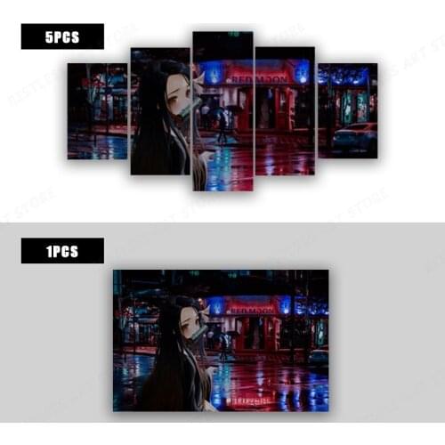 Japanese Anime Demon Slayer Kamado Nezuko Poster Canvas Print Poster Boy Bedroom Decoration Wall Art Decoration