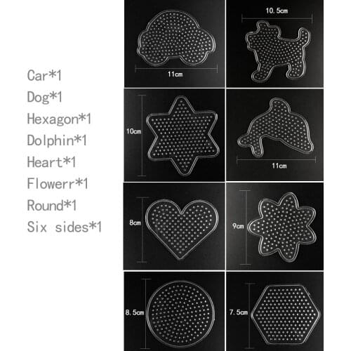 PUPUKOU Perler Fuse Bead Pegboard Square Shape Practical PE Clear Beads Templates Circle Puzzle Template for Hama BeadS