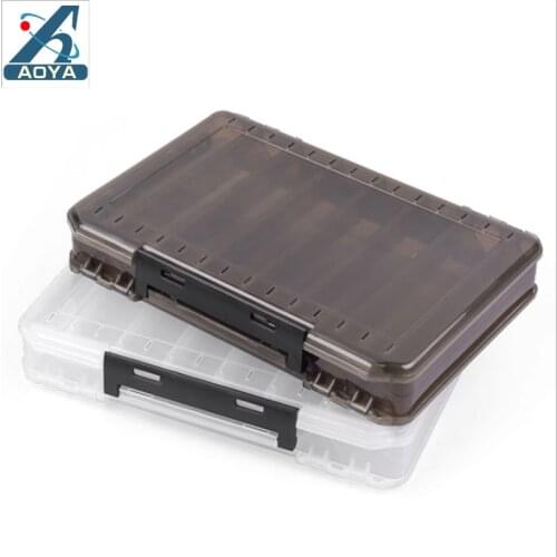 AOYA Fishing Tackle Boxes 6 Compartments Snap 5*20*17cm 27*7*5cm Spomb Lure Hooks Fishing Equipment Accessories Storage Pesca