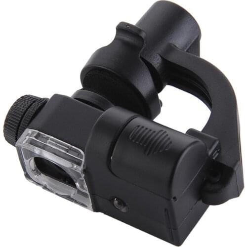 Handheld Magnifier Mobile Phone Clip Style Acrylic Microscope Magnifier 774-90 With 3pcs LR44 Button Batteries Magnifying Glass