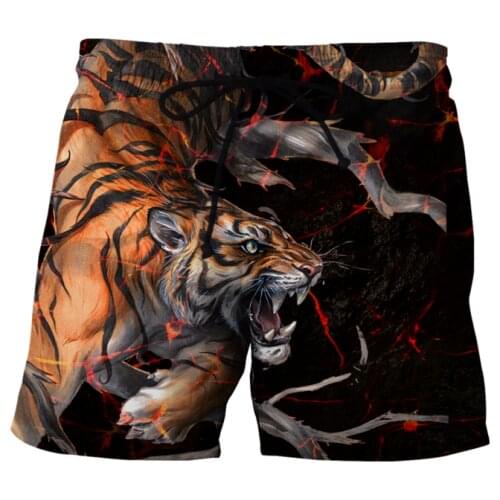 Night Tiger 3D Printed Shorts 2021 Summer Beach Shorts For Men Bungee Cord Pants Culture Casual Fashion Streetwear Dropshipping