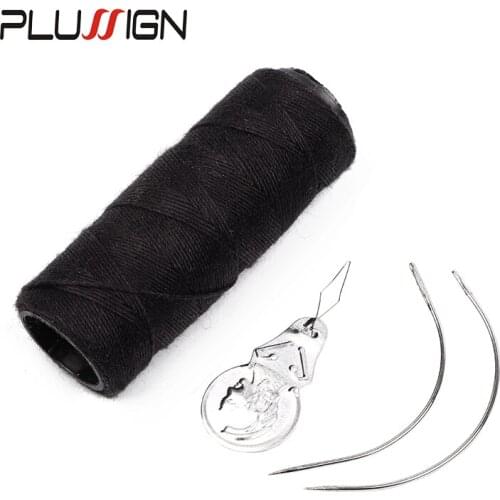Plussign Sewing Thread For Wig Needle And Thread For Sew In Hair C Needles For Hair Weaving Plussgin Wig Making Tools 4Pcs/Lot