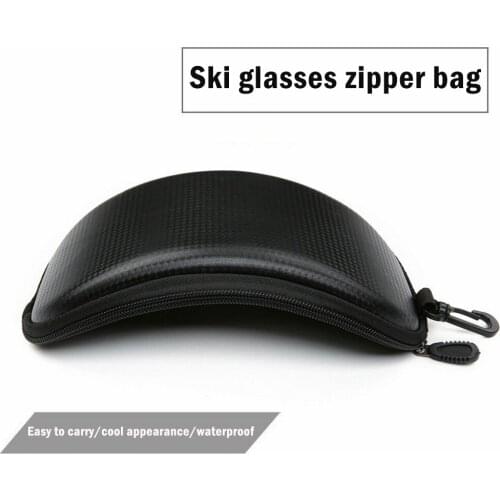Ski Glasses Carrying Bag Portable Durable Waterproof Outdoor Skiing Protective Case Hard Zipper Case Snow Glasses Storage Box