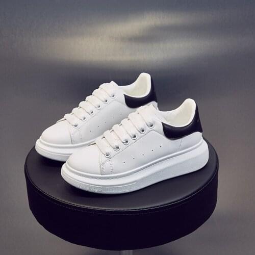 Women Sneakers 2021 Fashion Breathble Vulcanized Shoes Pu Leather Platform Shoes White Lace Up Casual Shoes Zapatos Mujer