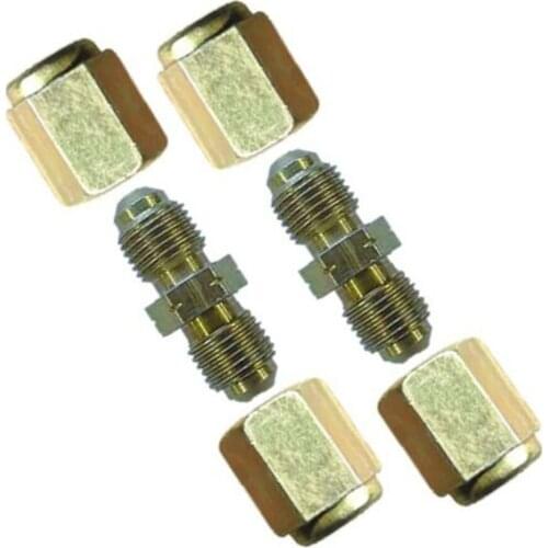 1Set Brake Pipe Unions Connectors 10mm 1mm 2 Way Inline Male Female Nuts For 3/16\" Pipe Brake Lines Hoses Connector