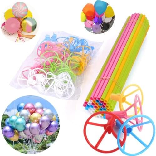 10PCS Balloon Stick Lengthen Thickening Balloon Stick Aluminum Film Ocean Ball 40 Centimeter Lengthen Large Size Balloon Stick