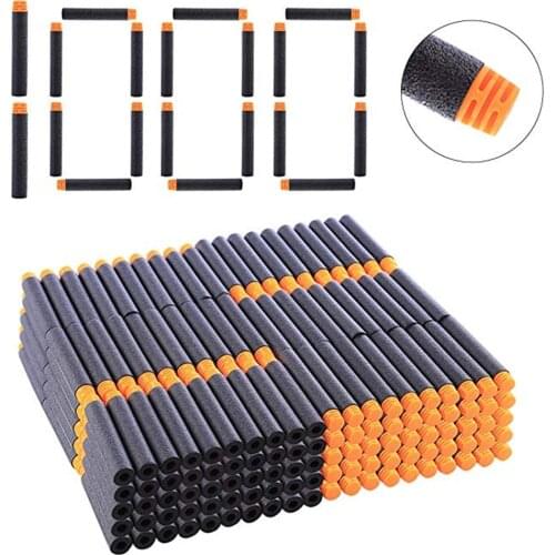 1000PCS Black Soft EVA Toy Gun Bullets 7.2cm*1.3cm Refill Darts For Nerf Series Blasters Xmas Kid Children Gift (New Arrival)