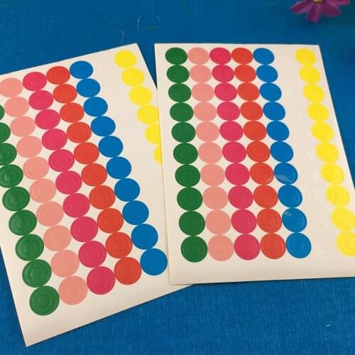 1200PCS/Lot 1cm Fashion round 7colour paper Adhesive Labels sealing Stickers packaging For Jewelry/Box/gift/car/envelope