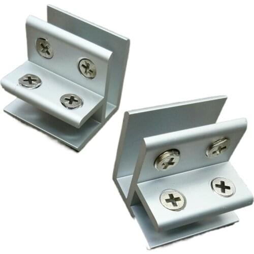 2pcs/lot Glass Clamp 10-12mm glass board Double Sides 90 Degrees L Style Aluminum Glass Clamps Shelves Support Bracket Clips