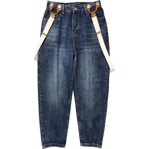 2021 fashion bib pants mens casual loose 2021 autumn jeans bib mens trousers