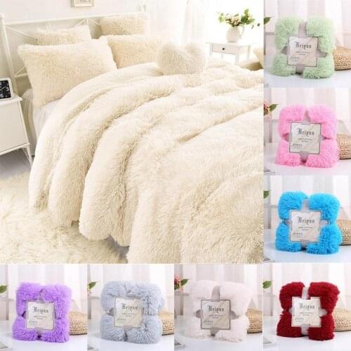 35 New Super Soft Shaggy Fur Blanket Ultra Plush Decorative Blanket 130*160cm/160*200cm Winter Blankets For Bed Sofa Blanket