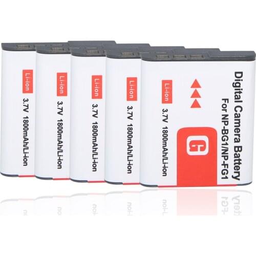 5Pcs NPBG1 NP-BG1 NP-FG1 Camera Battery For SONY Cyber-shot DSC-H3 DSC-H7 DSC-H9 DSC-H10 DSC-H20 DSC-H50 DSC-H55 DSC-H70 DSC-H90