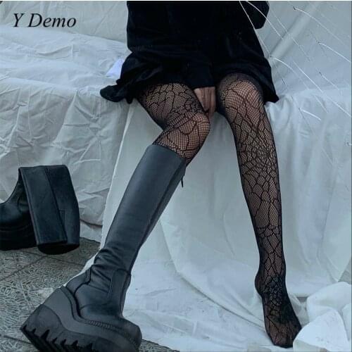 6 Pairs Spider Holes Sexy Stockings Women Gothic Hollow Out Slim Tights Legging