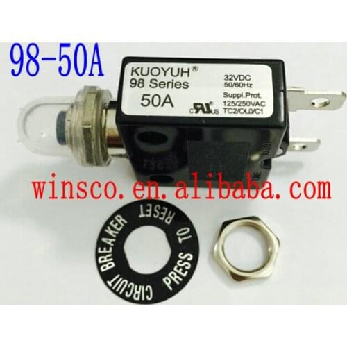 98-50A Waterproof cap 100% NEW KUOYUH CIRCUIT BREAKER 98 SERIES 50A