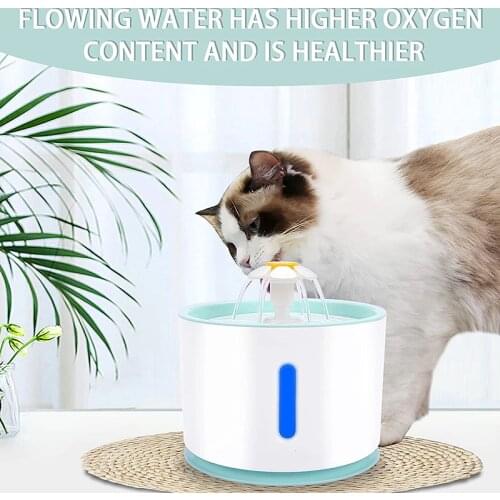 Pet Automatic Drinking Fountain Plastic Top Cover 80oz/2.4L Large-Capacity Ultra-Quiet with LED Lights Suitable for Cats and Dog