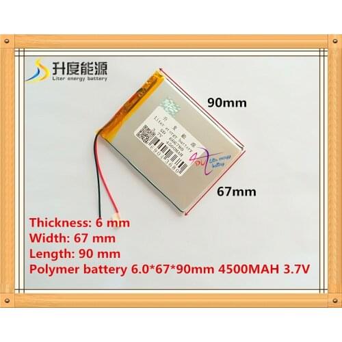 Free shipping Size 606790 3.7V 4500mah Lithium polymer Battery For Tablet PCs PDA Digital Products