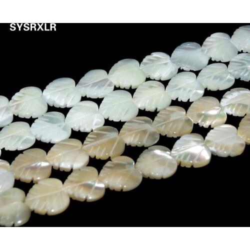 2 Colors 12 MM Natural Leaf Shape Trochus Top Shell Stone White Beads For Jewelry Making Charm DIY Bracelet Necklace Strand 15