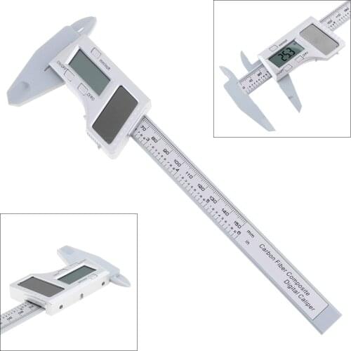 0-150mm Mini Solar Electronic Digital Vernier Caliper with 0.1mm Accuracy Solar Panels for Inner Outer Diameter Depth Measuring