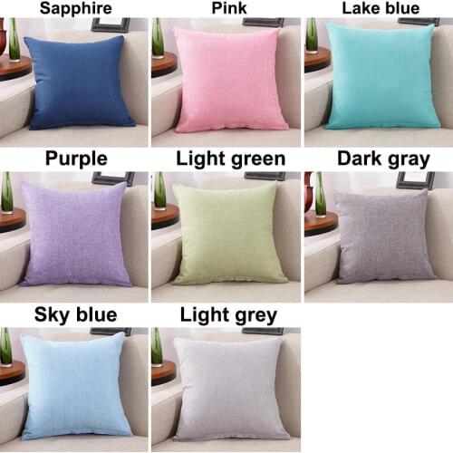 Cotton Linen Cushion Cover Pillowcase Solid Color Pillow Case Cojines Decor Sofa Throw Pillows Decorative Pillow Cover Wholesale