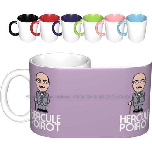 Poirot Ceramic Mugs Coffee Cups Milk Tea Mug Hercule Poirot David Suchet Agatha Christie Poirot Creative Trending Vintage Gift