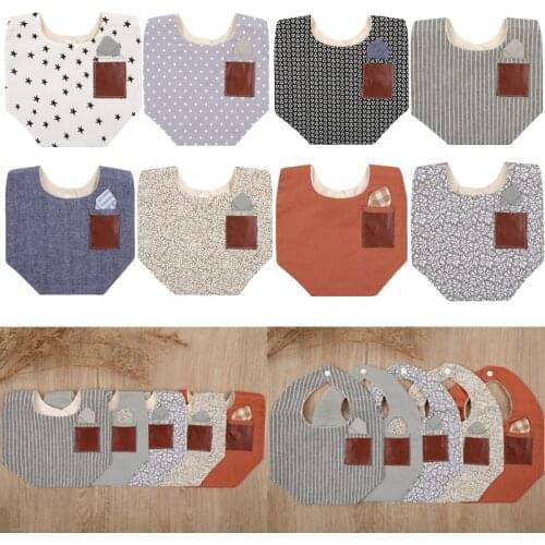 KLV Baby Feeding Bibs Cotton Newborn Gentleman Bibs Burp Cloth Infant Saliva Towels Toddler Boys Girls Bandana Scarf Apron