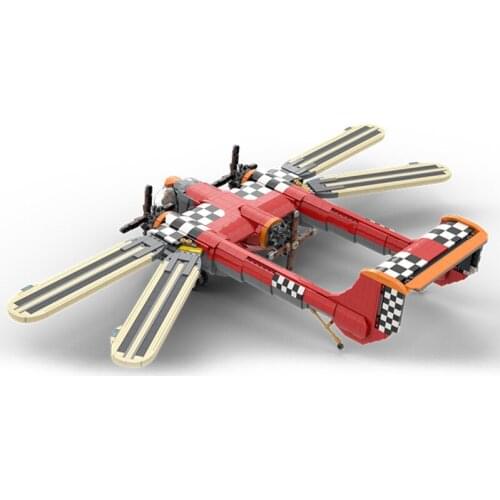 MOC Manned Drone Building Block Model High-tech Series Retro Flapping Wing Aircraft Dieselpunk Ornithopter Bricks Toy Gift Kids