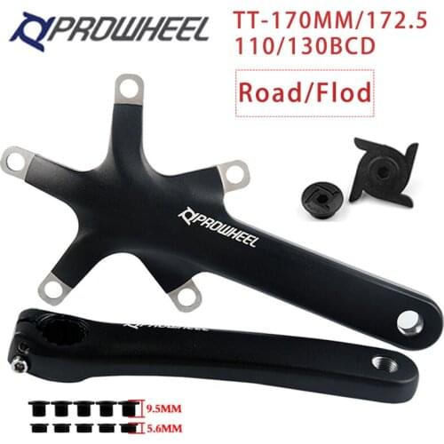 Prowheel Crankset 110BCD 130BCD Ultralight Road/folding Bike Crank High Strength Bicycle Crank Arm 170/172.5mm Bike Part