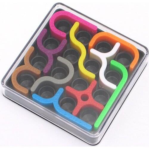 Small Creative 3D Intelligence Puzzle Crazy Curve Sudoku Puzzle Games Geometric Line Matrix Puzzle Toys for Children