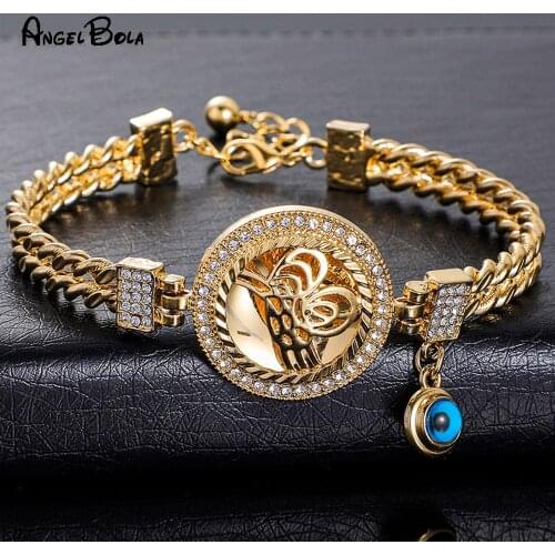 Trendy Charm Luxury Jewelry Turkish Coin Bracelet Islamic Muslim Fashion Middle East Gold Womens Bracelet Wedding Holiday Gift