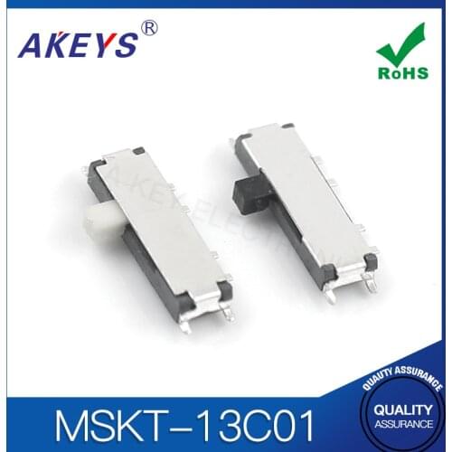 20PCS MSKT-13C01 MINI slide switch 1P3T Handle high 2.5mm SMT SMD 8 pin micro slide switches with fixed pin MSK-02