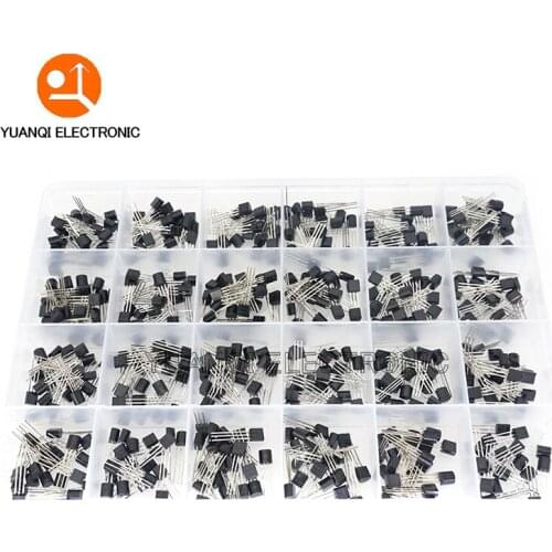 24Values TO-92 Transistor Assortment Assorted Kit Each BC327 BC337 BC517 BC547 BC548 BC549 2N2222 3906 3904 5401 5551 C945 1015