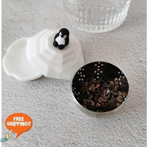 Stainless Steel Tea Leak Lovely Animal Penguin Tea Filter Floating Tea Infuser Mesh Filter Strainer Home Kitchen Tools Accessory