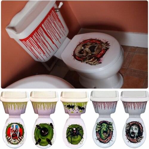 2018 New Diy Halloween Scary Toilet Seat Grabber Cover Party Festival Decoration Sticker Prop