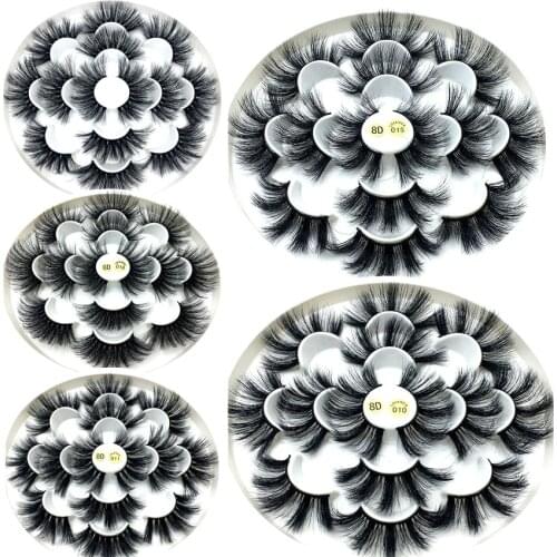 NEW 3/7/8 Pairs natural 3D Mink Hair False Eyelashes 25mm Long Lashes Extension Thick Wispy Fluffy Handmade Eye Makeup Tool