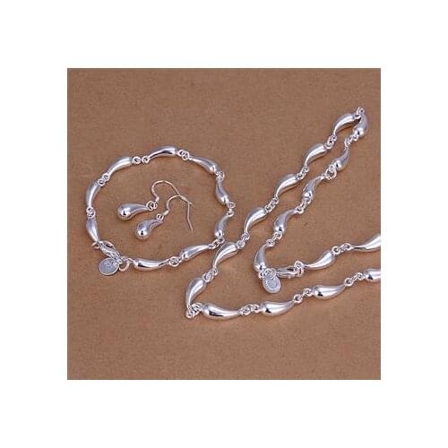 Wholesale Fashion Jewelry Set, M925 Silver color Necklace and Bracelet/Earrings Set . Nice Jewelry. Good S030