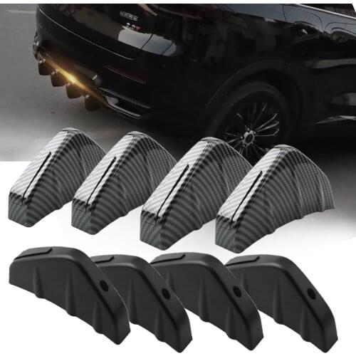 Rear Bumper Fins Spoiler Wing Lip Splitter Universal for Car SUV Rear Bumper Diffuser Molding Shark Fin Spoiler Protector Cover